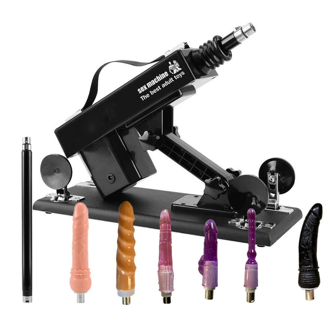 Máquina de sexo ajustable con pistola de empuje con 7 piezas de accesorios
