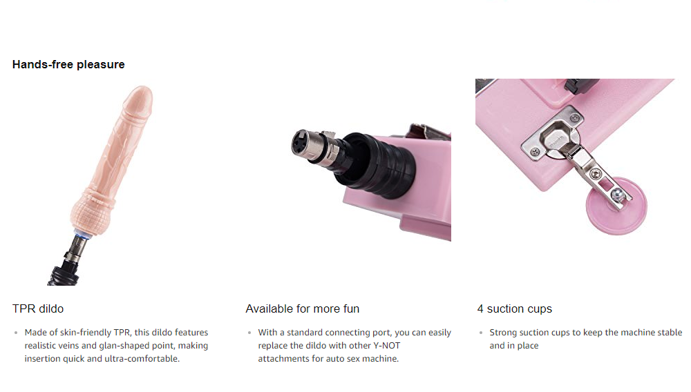 Máquina automática de sexo con accesorios de consolador de 5 piezas para mujer color rosa