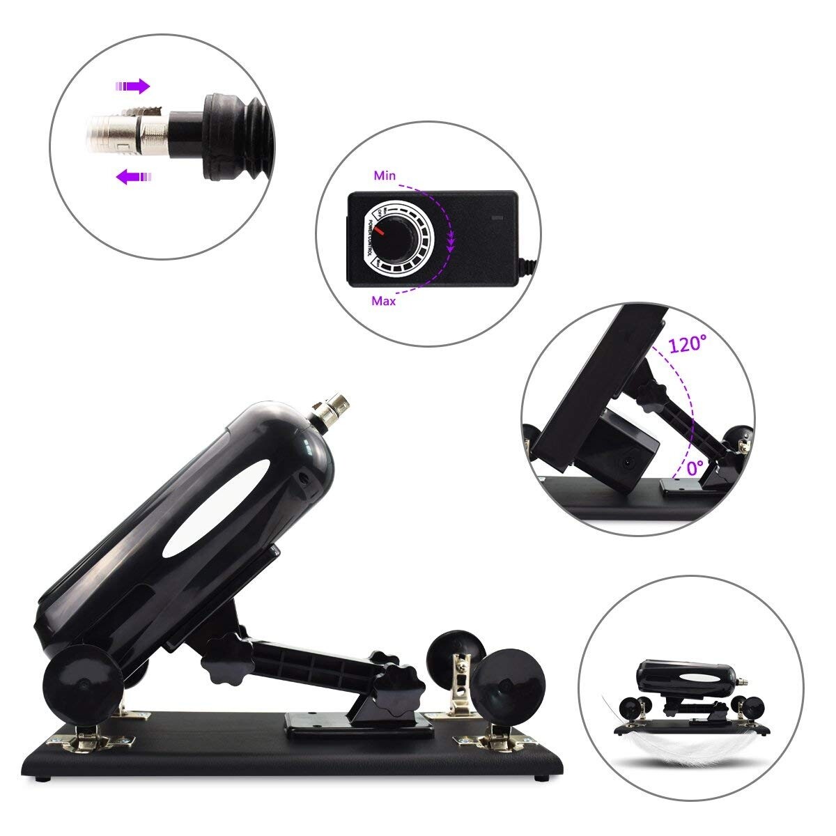 Ametralladora Sexual Automática con 5 Accesorios de Consolador para Máquinas de Amor