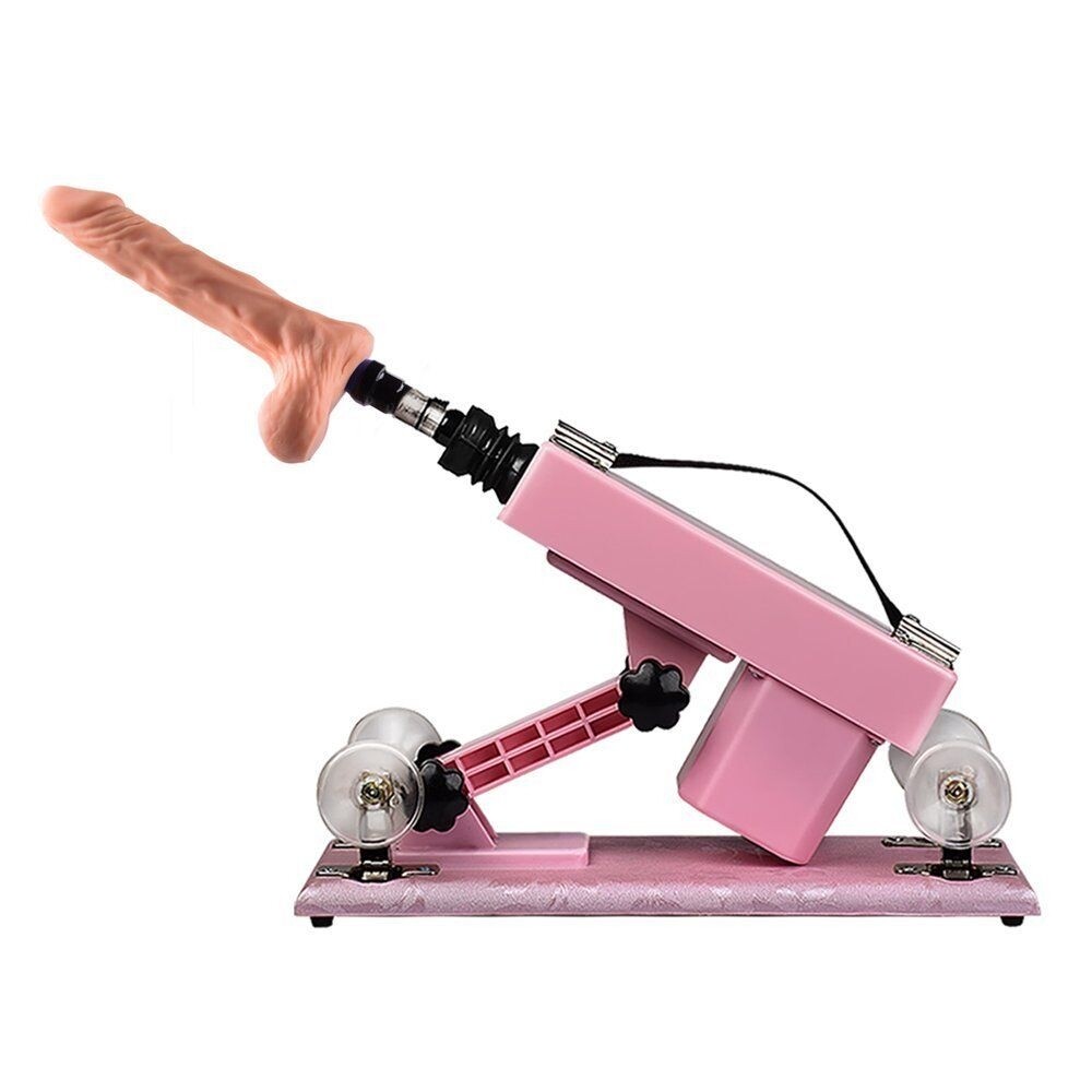 Mujer Sex Machine Gun con 5PCS Dildo Accessories Pink