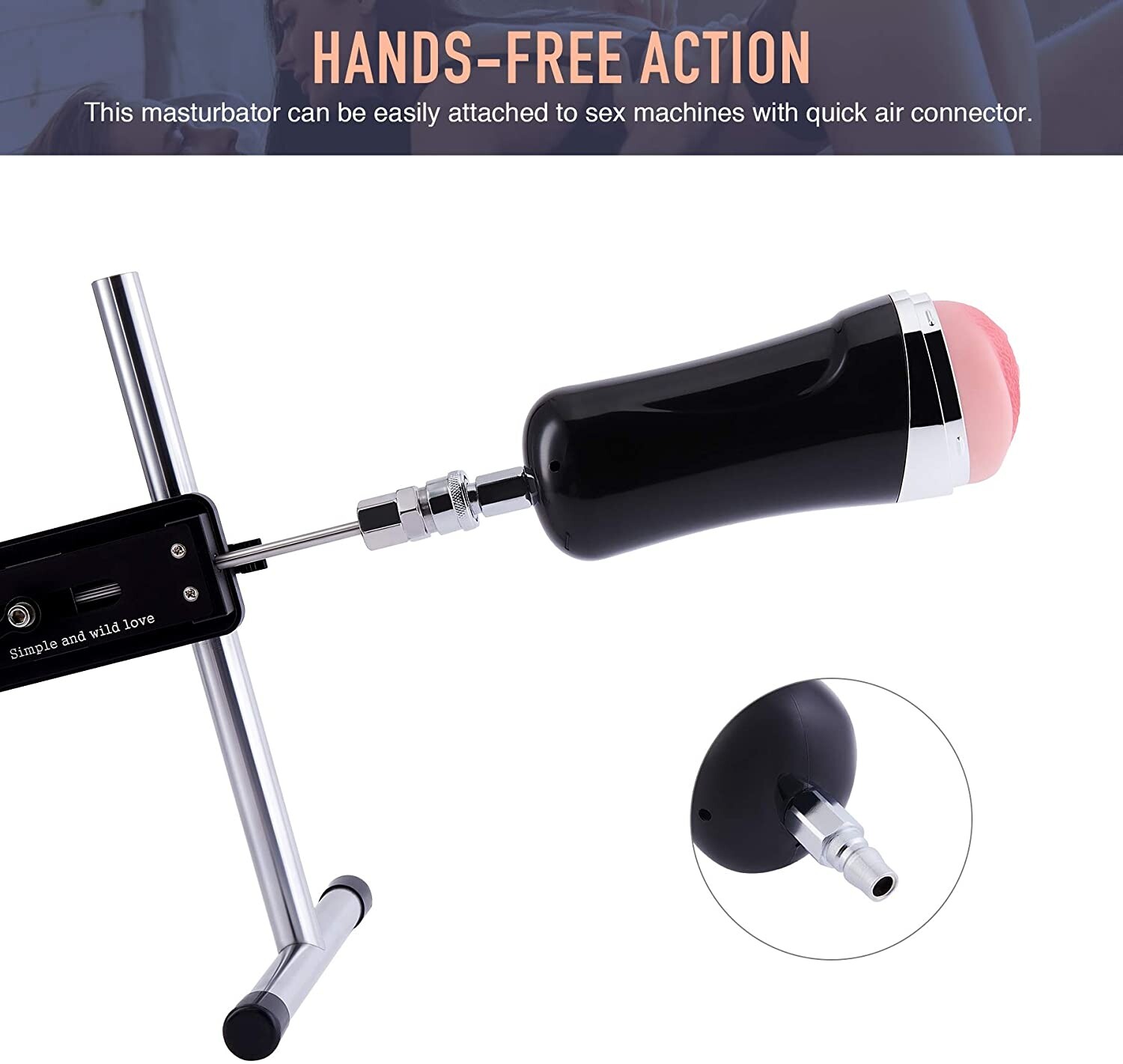 Masturbador masculino Quick Connect para máquina sexual con ventosa y ángulo ajustable