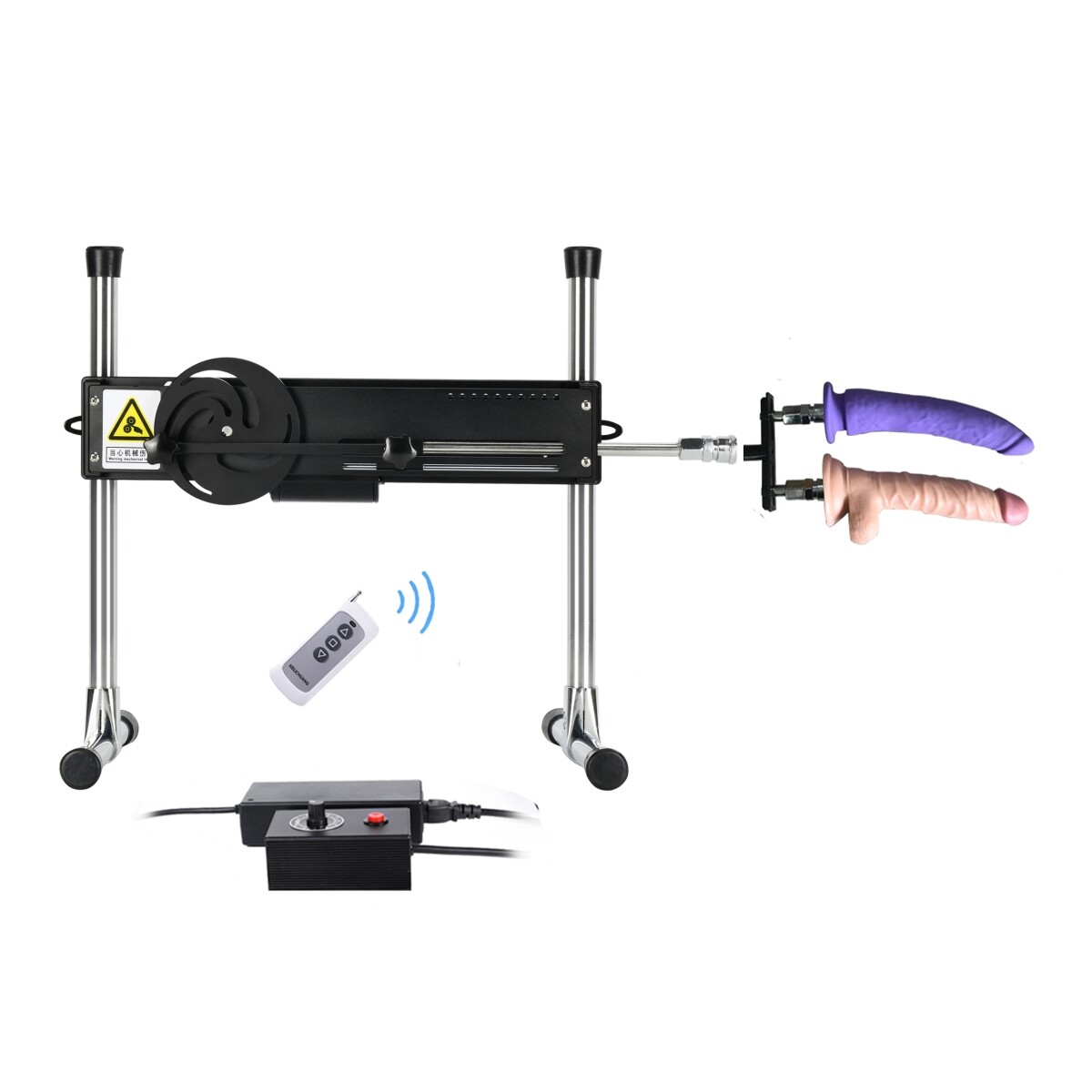 Máquina de sexo premium con control remoto y accesorio PRO + dos grandes consoladores