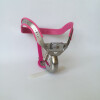 Plus Dispositivos de Castidad para Hombres Cinturón de Castidad de Acero Inoxidable con Jaula para el Pene Tapón Anal Juguetes Sexuales BDSM Rosa