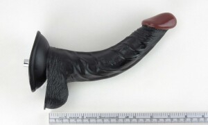 7.8'' Dildo Punto GDiseñado para masajear el punto G y la próstataAccesorio premium para máquina de sexoNegro