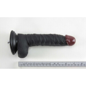 7.87'' Adjuntos de consolador de máquina de sexo premium, sensación realista al tacto, pene desnudo, 5.51 pulgadas insertables en negro