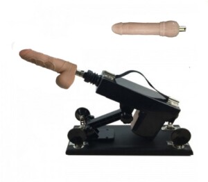 Ametralladora femenina del sexo de la masturbación con los accesorios grandes del consolador 2PCS para las mujeres
