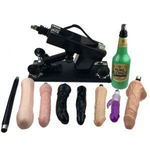 Lujoso conjunto de máquinas sexuales con accesorios de consolador de 8 piezas y taza de vagina para parejas
