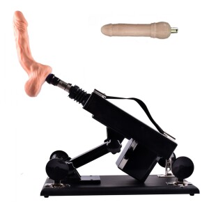 Máquina de masturbación retráctil Sex Machines con accesorios de consolador de 2 piezas