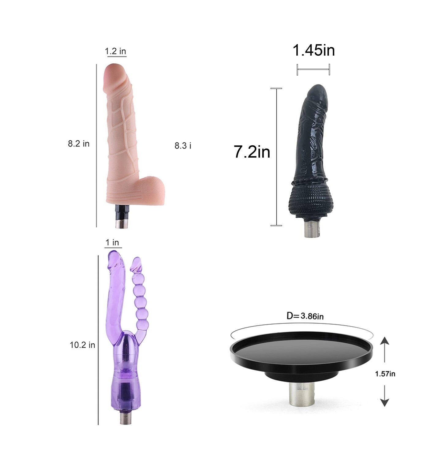 4-delige Jessky Sekmachine Accessoires met 3XLR Aansluiting voor Koppels