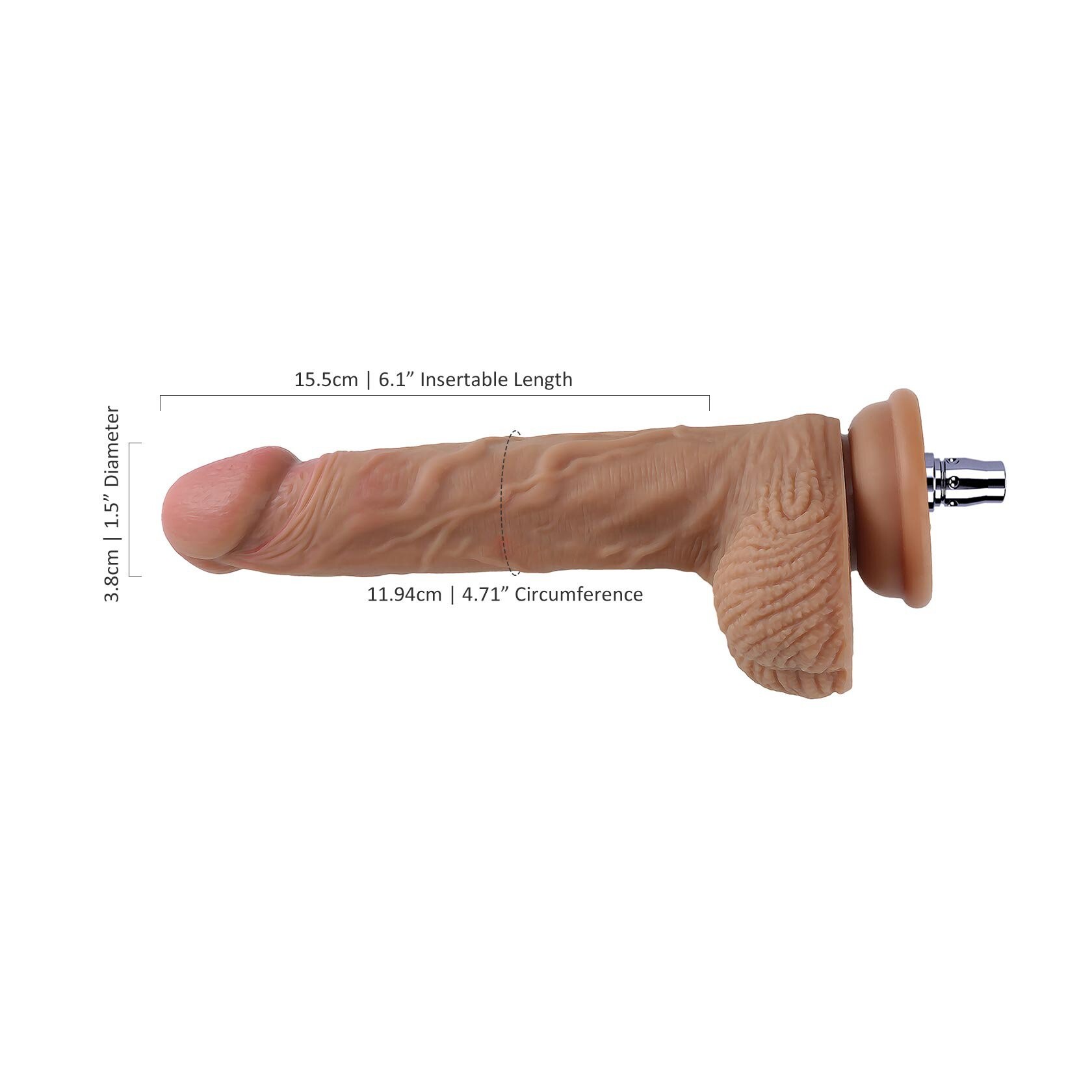 7.5 inch Realistische Aderen Erecte Penis Siliconen Dildo voor Seksmachines