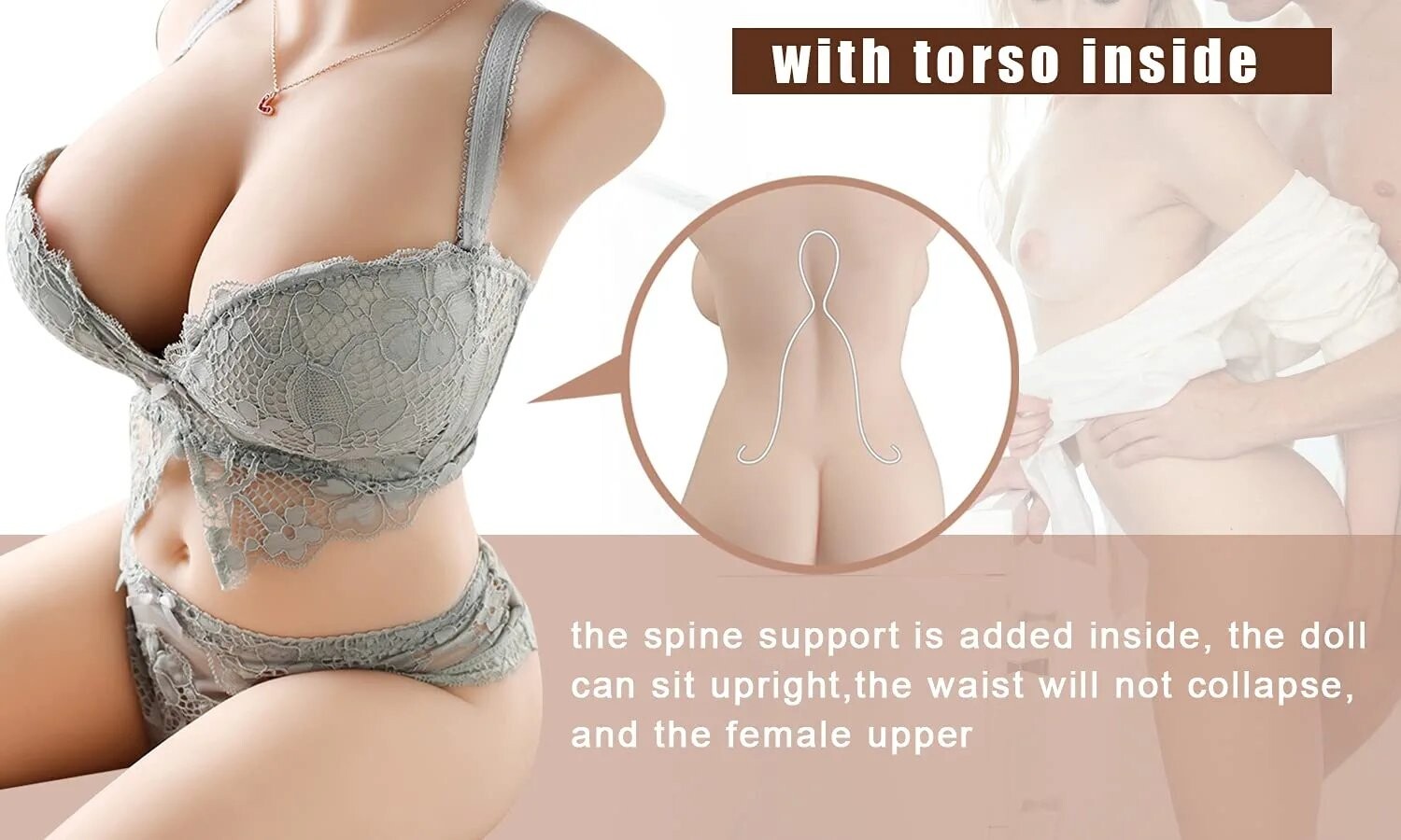 9.2 kg/20.3 LB Sekspop Torso met Realistische 3D Textuur Vagina en Strakke Anus