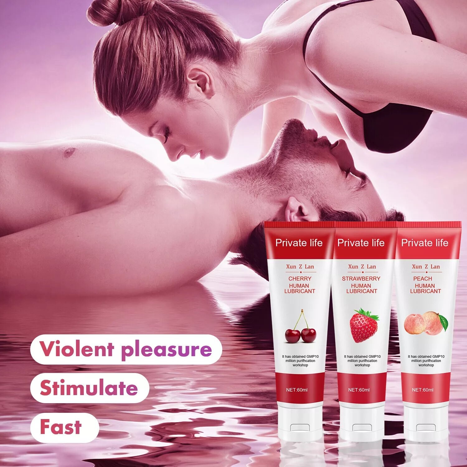 Eetbare Fruit-gearomatiseerde Gleedmiddel Gel Gleedmiddel Eetbaar Orale Seks Seksuele Massage Olie - 60ml