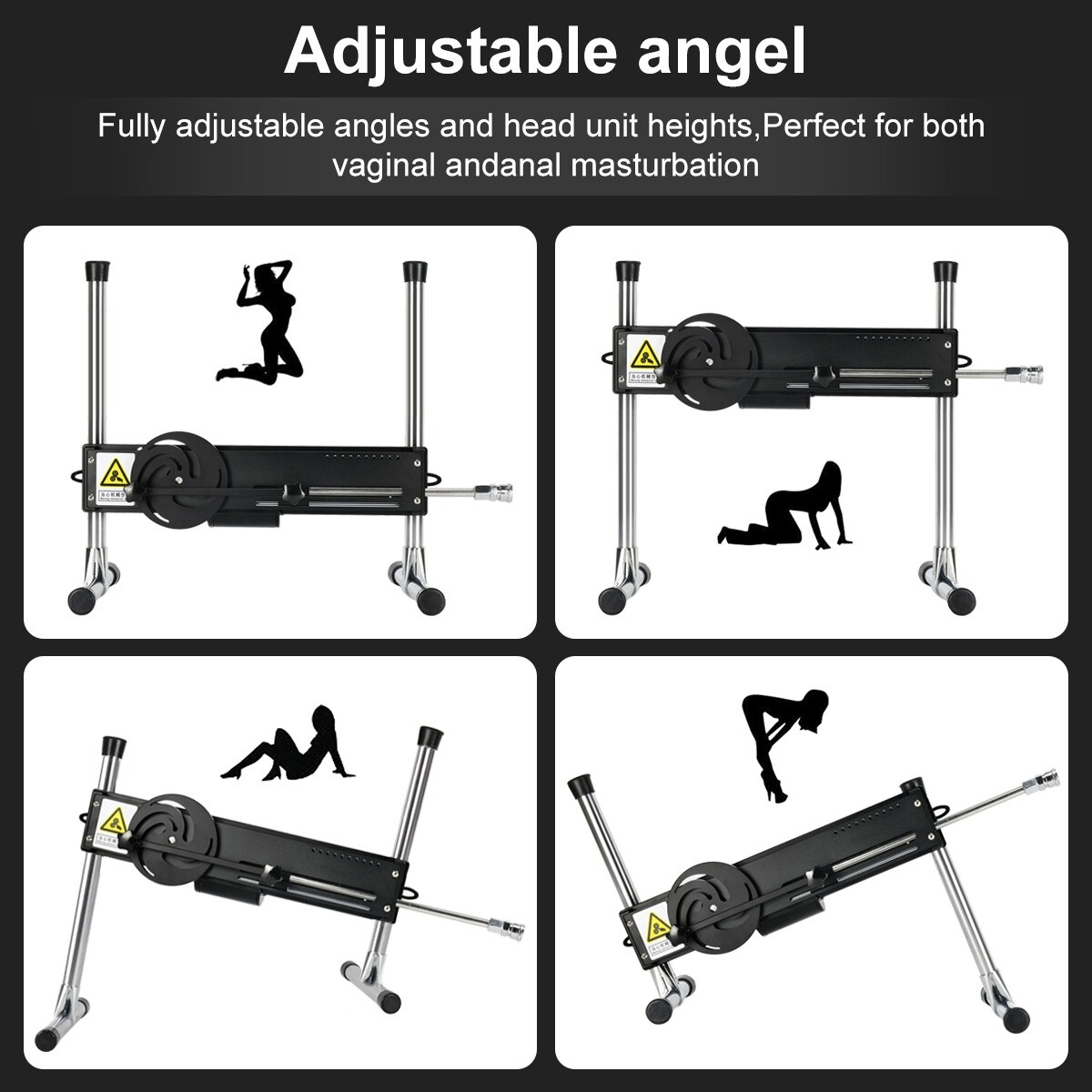 Premium Sex Machine Remote Control Verstelbaar voor Koppel met Vagina cup en 2 stuks Dildo + Verlengstuk