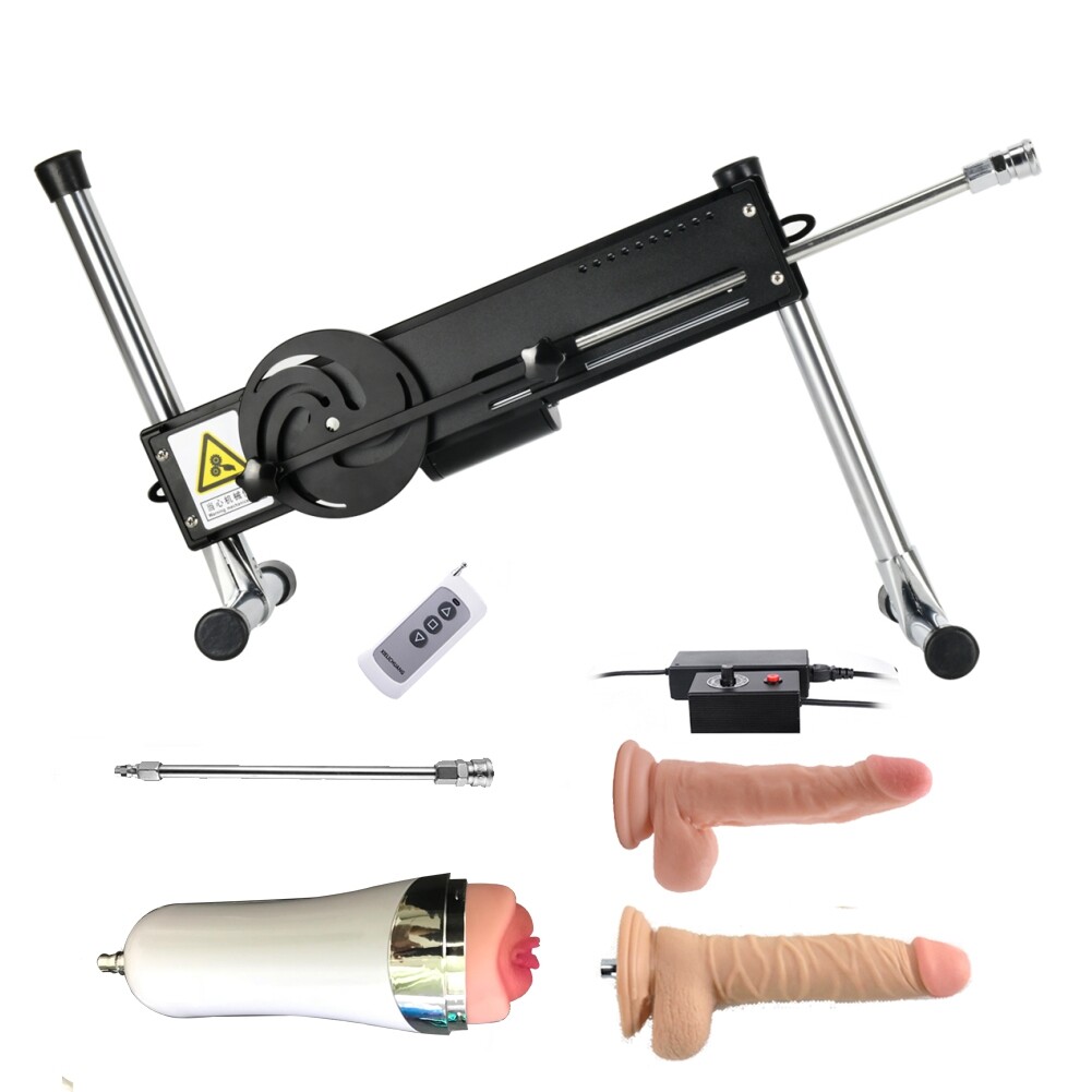 Premium Sex Machine Remote Control Verstelbaar voor Koppel met Vagina cup en 2 stuks Dildo + Verlengstuk