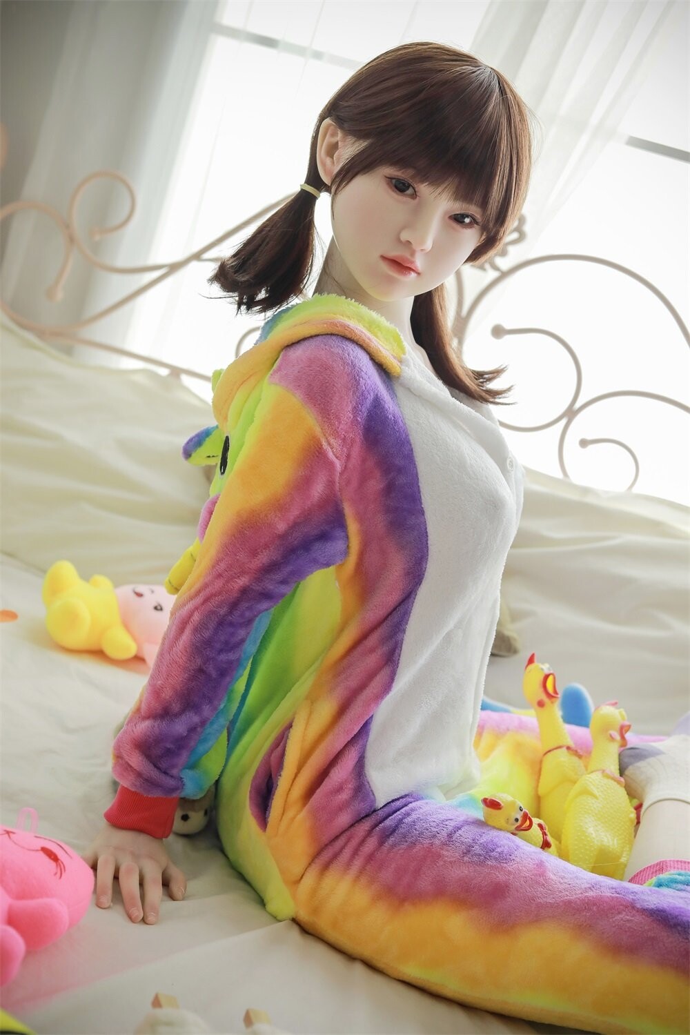 Realistische siliconen sekspop met volledig lichaam en metalen skelet voor levensecht spel 4.85ft/148cm 