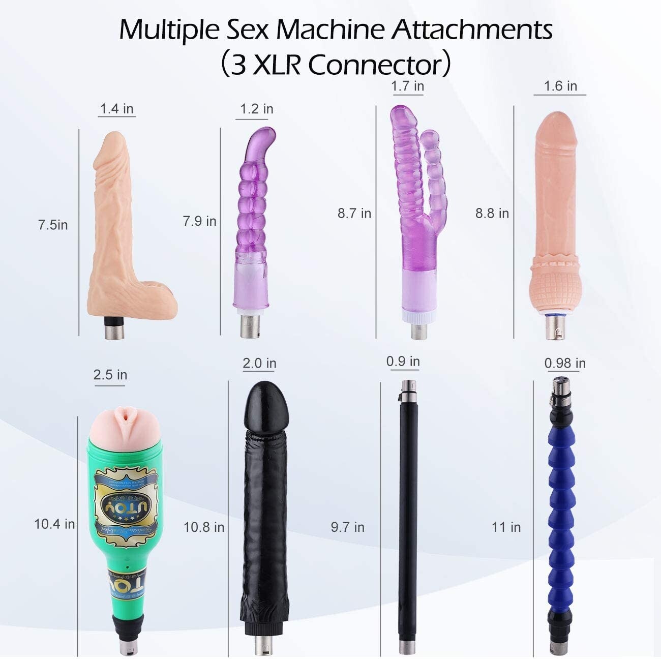 Thrusting Sex Machine Met 8 Stuks Dildo en Masturbatiebeker