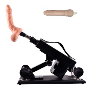 Sex Machines Uitschuifbare Masturbatiemachine met 2 stuks Dildo Bijlagen