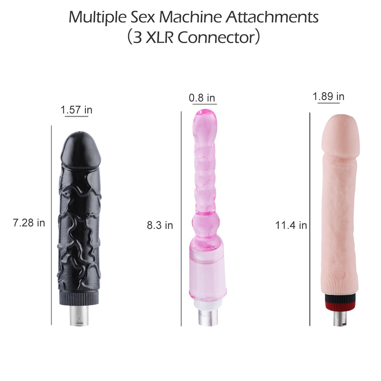 3pcs Fucking Machine Attachments 3XLR Accessories
