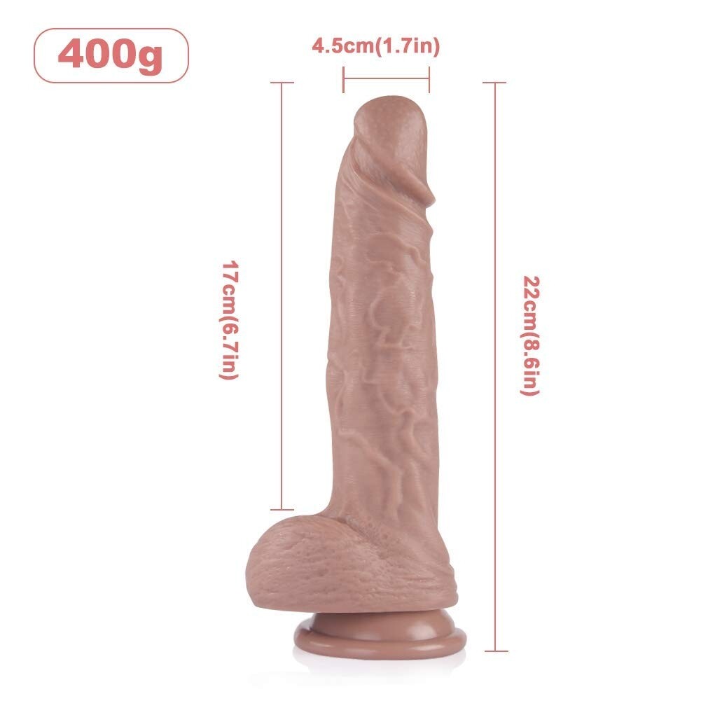 8.6inch Realistic Penis Cock with Suction Cup Silcone Dong with Ball
