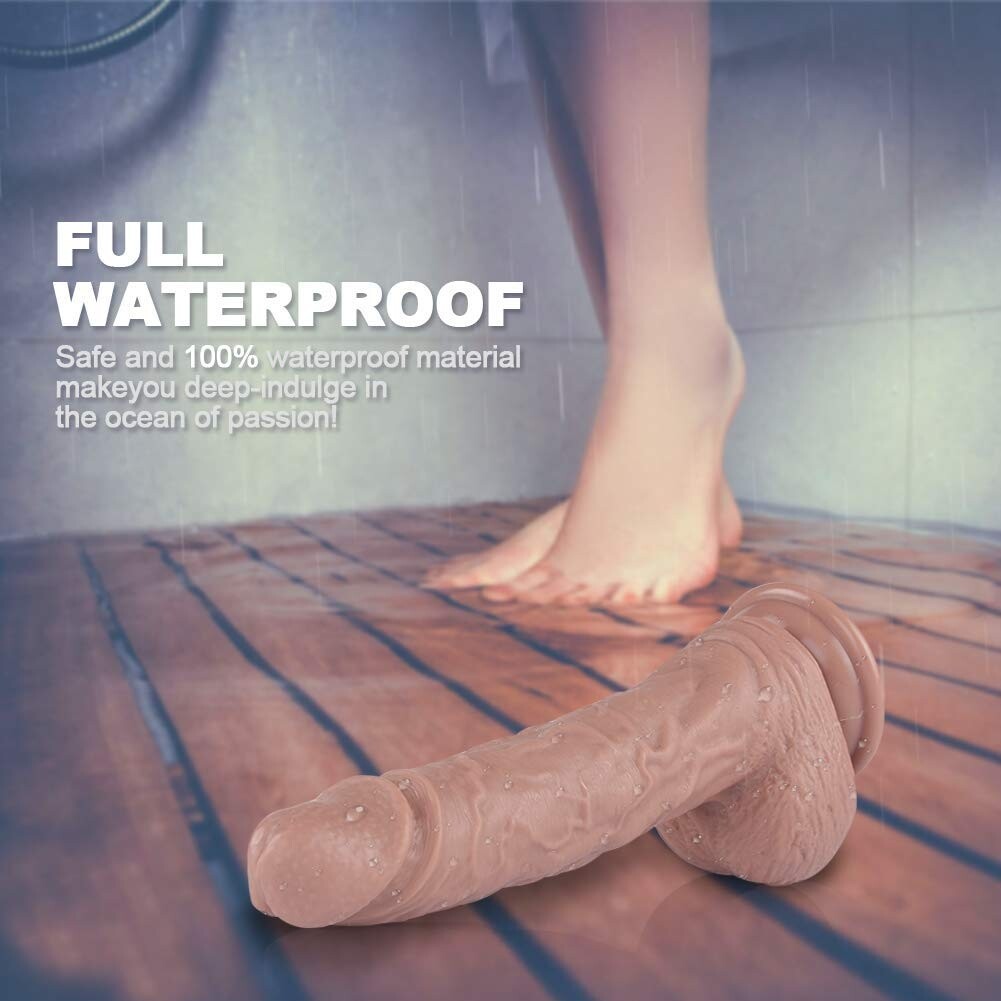 8.6 pollici Realistico Pene con Ventosa in Silicone con Palle