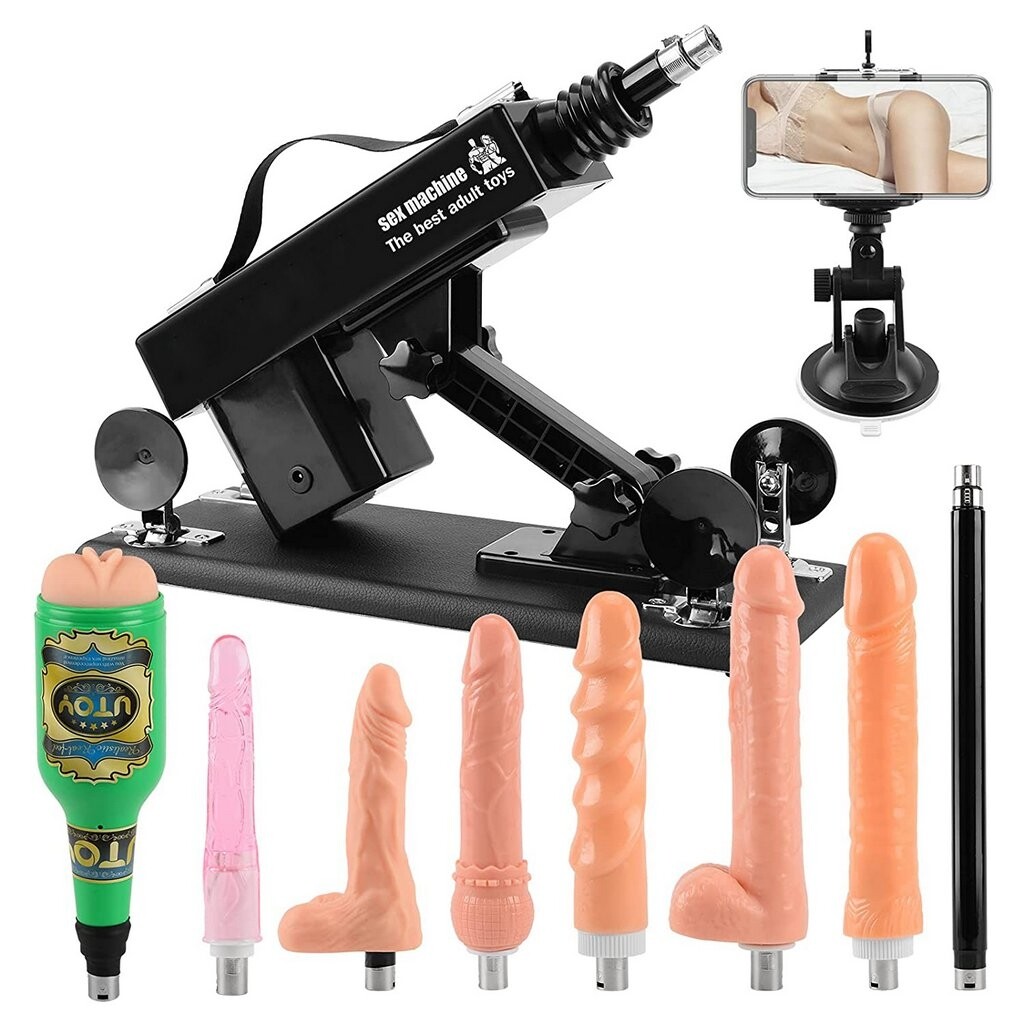 Macchina del sesso regolabile con Bluetooth, con 8 attacchi per dildo e copa per vagina