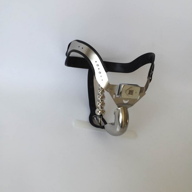 Dispositivi di Castità per Uomini Cintura di Castità in Acciaio Inossidabile con Gabbia per Pene e Plug Anale Giocattoli Sessuali BDSM