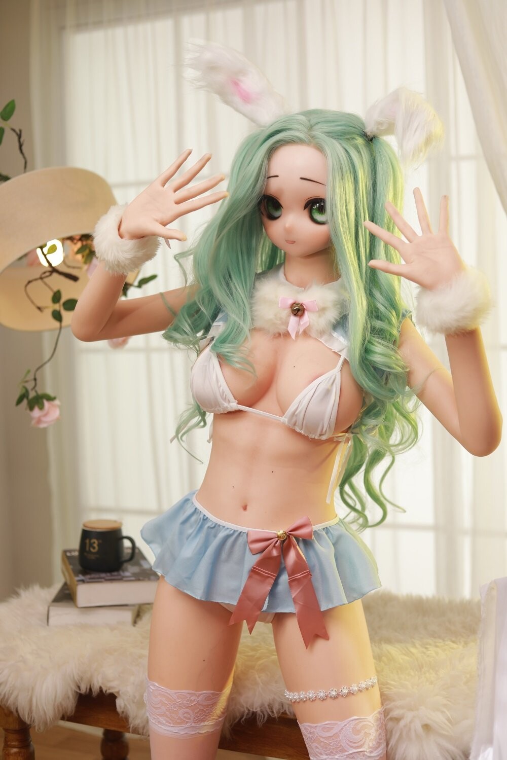 Bambola sessuale anime in silicone completo con grandi seni e caratteristiche anime realistiche