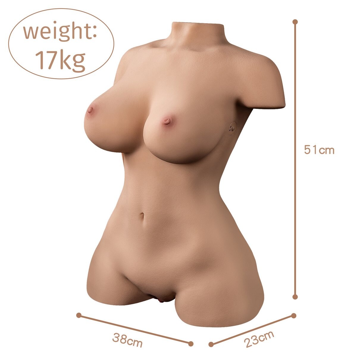 Succosa bambola del sesso vibrante Torso da donna 17kg/37.47lb