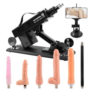 Bluetooth Adult Sex Machine Gun with 6pcs dildo Attachments 